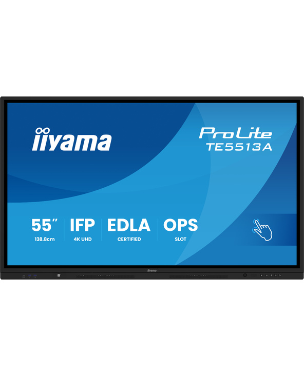 iiyama TE7513A-B1AG Écran d'affichage dynamique Écran plat interactif 190,5 cm (75") Wifi 450 cd/m² 4K Ultra HD Noir Écran tacti