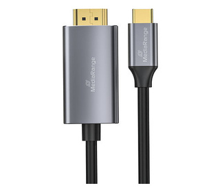 MediaRange MRCS217 câble vidéo et adaptateur 1,8 m USB Type-C HDMI Noir, Argent