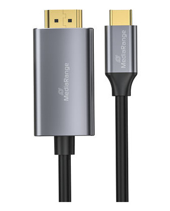 MediaRange MRCS217 câble vidéo et adaptateur 1,8 m USB Type-C HDMI Noir, Argent