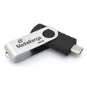 MediaRange MR1953 lecteur USB flash 64 Go USB Type-C 3.2 Gen 1 (3.1 Gen 1) Noir, Argent