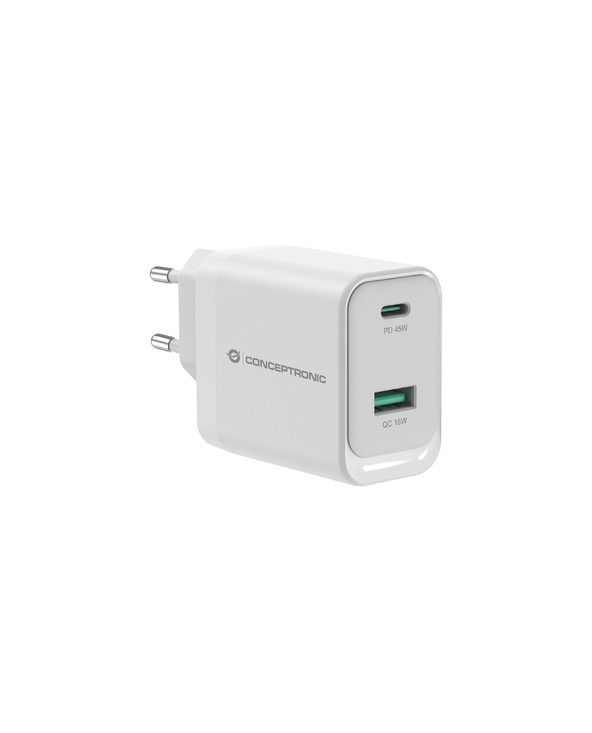 Conceptronic ALTHEA20W45 chargeur d'appareils mobiles Universel Blanc Secteur Charge rapide Intérieure