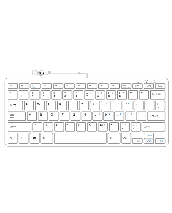 R-Go Tools Clavier ergonomique R-Go Compact, design plat, mini-clavier, QWERTY (US), filaire, noir