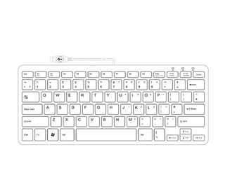 R-Go Tools Clavier ergonomique R-Go Compact, design plat, mini-clavier, QWERTY (UK), filaire, blanc