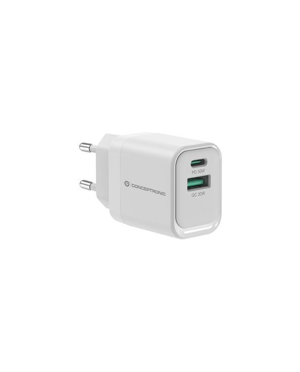 Conceptronic ALTHEA19W33 chargeur d'appareils mobiles Universel Blanc Secteur Charge rapide Intérieure