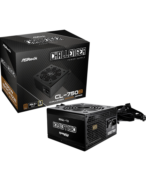 Asrock Challenger CL-750B unité d'alimentation d'énergie 750 W 20+4 pin ATX ATX Noir