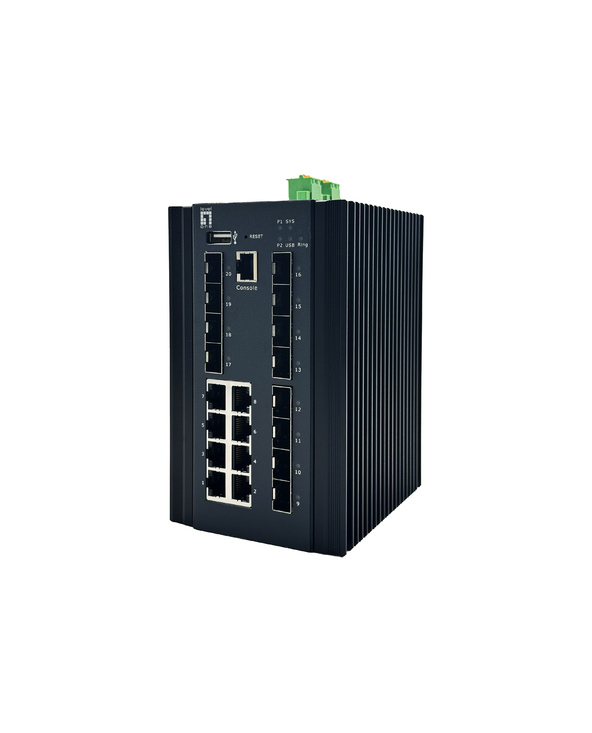 LevelOne IGU-2072 commutateur réseau Géré L2+ Gigabit Ethernet (10/100/1000) Noir
