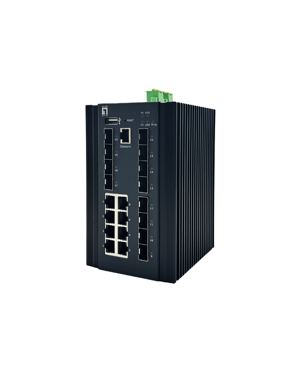 LevelOne IGX-2072 commutateur réseau Géré L2+ Gigabit Ethernet (10/100/1000) Noir