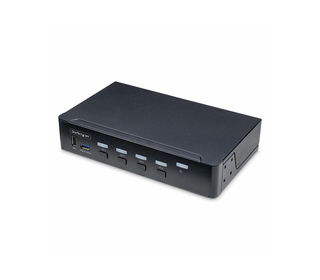 StarTech.com Switch KVM DisplayPort 4 Ports, Moniteur Unique 4K 60Hz, 6 Ports USB, Commutation par Touche de Raccourci et Bouton