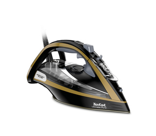 Tefal Ultimate Pure FV9847E0 fer à repasser Fer à repasser à sec ou à vapeur Semelle Durilium Airglide 3200 W Noir, Or