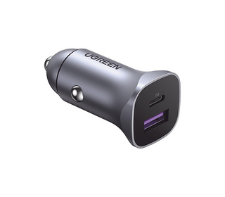 Ugreen 40858 chargeur d'appareils mobiles Universel Aluminium Allume-cigare Charge rapide Auto