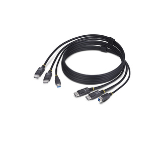 StarTech.com Câble KVM Double DisplayPort de 1,8m et USB 5Gbps, 4K 60Hz, Câble Combo DP 1.2 et USB pour Commutateurs/Switchs KVM