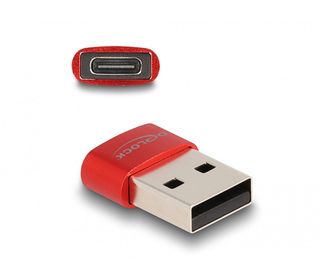 DeLOCK Adaptateur USB 2.0 USB Type-A mâle à USB Type-C femelle, rouge