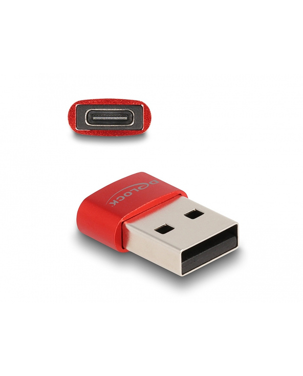 DeLOCK Adaptateur USB 2.0 USB Type-A mâle à USB Type-C femelle, rouge