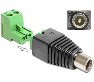 DeLOCK 65423 changeur de genre de câble DC 2.1 x 5.5 mm 2p Noir, Vert