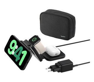 Belkin BoostCharge Pro Écouteurs, Smartphone, Smartwatch Noir Secteur, USB Recharge sans fil Charge rapide Intérieure