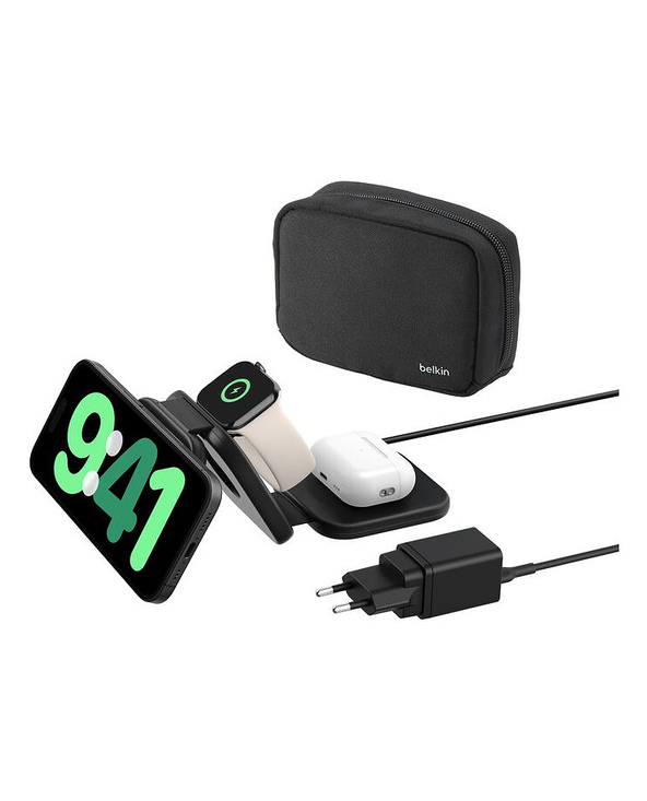 Belkin BoostCharge Pro Écouteurs, Smartphone, Smartwatch Noir Secteur, USB Recharge sans fil Charge rapide Intérieure