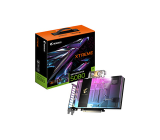 GIGABYTE AORUS GeForce RTX 5080 XTREME WATERFORCE WB 16G Carte Graphique - 16 Go GDDR7, 256 bits, PCI-E 5.0, 2805MHz Core Clock,