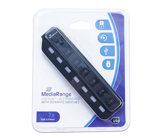 MediaRange MRCS504 hub & concentrateur 480 Mbit/s Noir