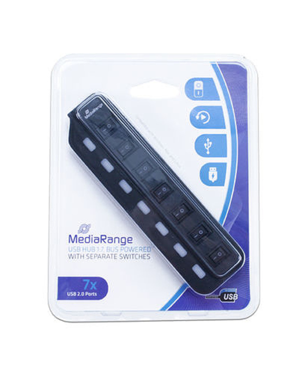 MediaRange MRCS504 hub & concentrateur 480 Mbit/s Noir