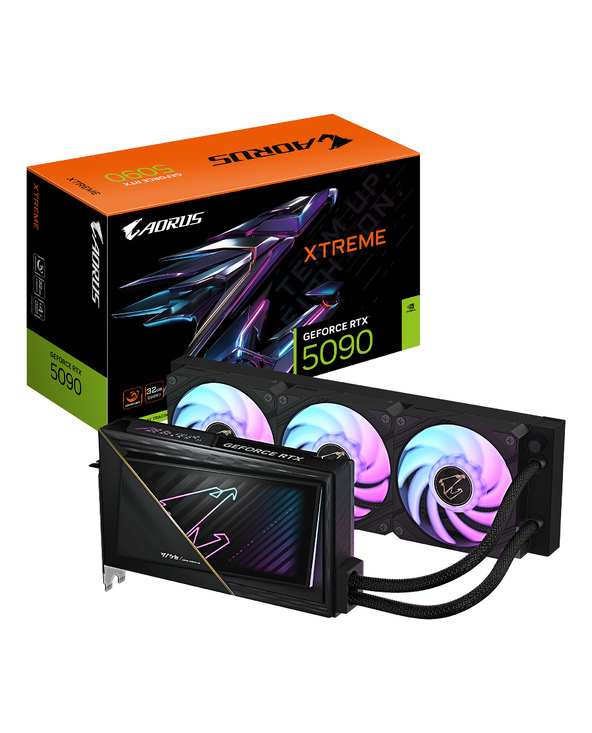 GIGABYTE AORUS GeForce RTX 5090 XTREME WATERFORCE 32G Carte Graphique - 32 Go GDDR7, 512 bits, PCI-E 5.0, 2655 MHz Fréquence du 