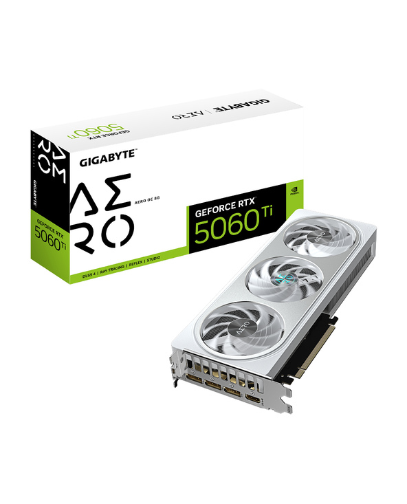 GIGABYTE GeForce RTX 5060 Ti AERO OC 8G Carte Graphique – 8 Go GDDR7, 128 bits, PCI-E 5.0, 2647 MHz Fréquence du processeur, 3 x