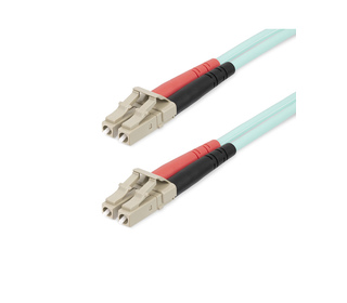 StarTech.com Câble à Fibre Optique Multimode LC/UPC vers LC/UPC OM4, Fibre LOMMF/VCSEL Zipcord 50/125µm, Réseaux 100G, Faible Pe