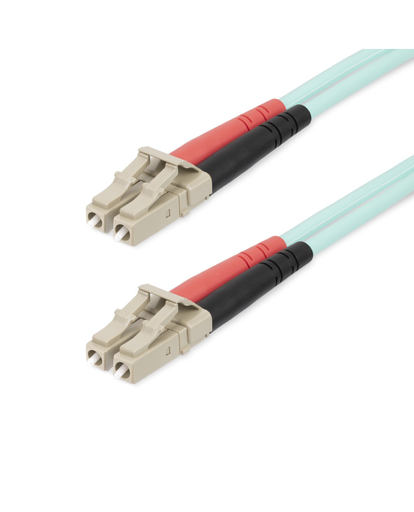 StarTech.com Câble à Fibre Optique Multimode LC/UPC vers LC/UPC OM4, Fibre LOMMF/VCSEL Zipcord 50/125µm, Réseaux 100G, Faible Pe