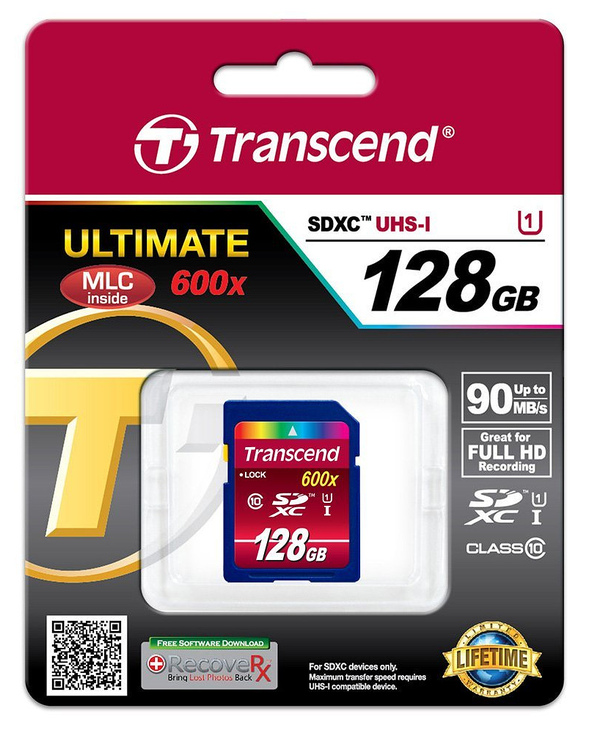 Transcend TS128GSDXC10U1 mémoire flash 128 Go SDXC MLC Classe 10