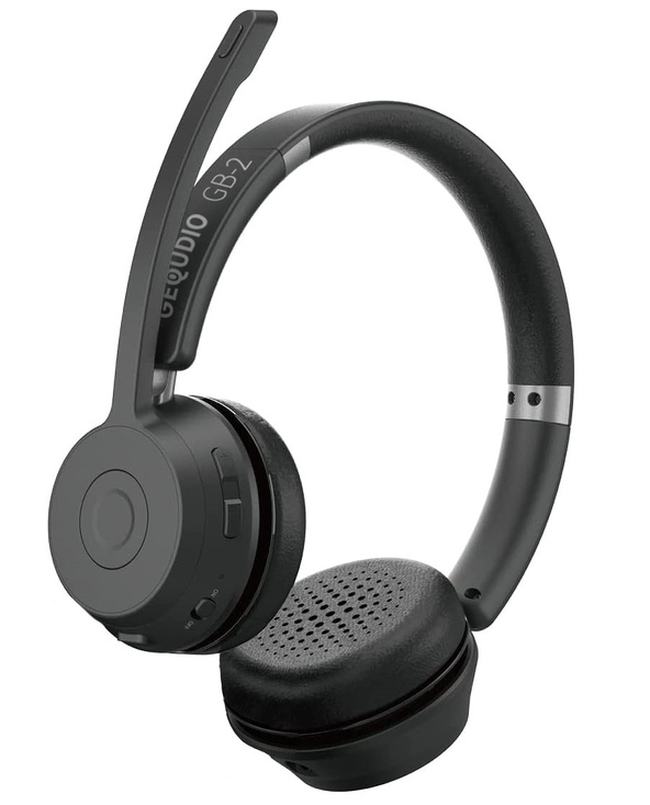 GEQUDIO GB-2 Casque Avec fil &sans fil Arceau Bureau/Centre d'appels USB Type-A Bluetooth Noir