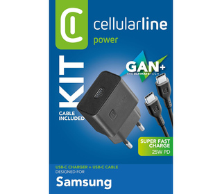 Cellularline Super Fast Charger Kit 25W - USB-C to USB-C - Samsung