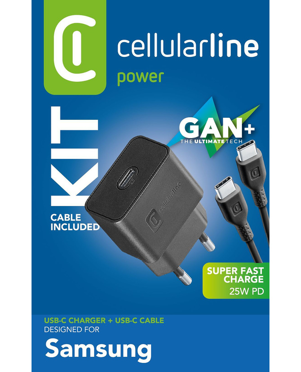 Cellularline Super Fast Charger Kit 25W - USB-C to USB-C - Samsung