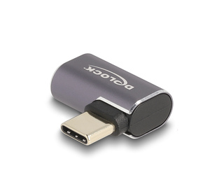DeLOCK USB Adaptateur 40 Gbps USB Type-C PD 3.0 100 W mâle à femelle coudé vers la gauche / droite 8K 60 Hz métallique