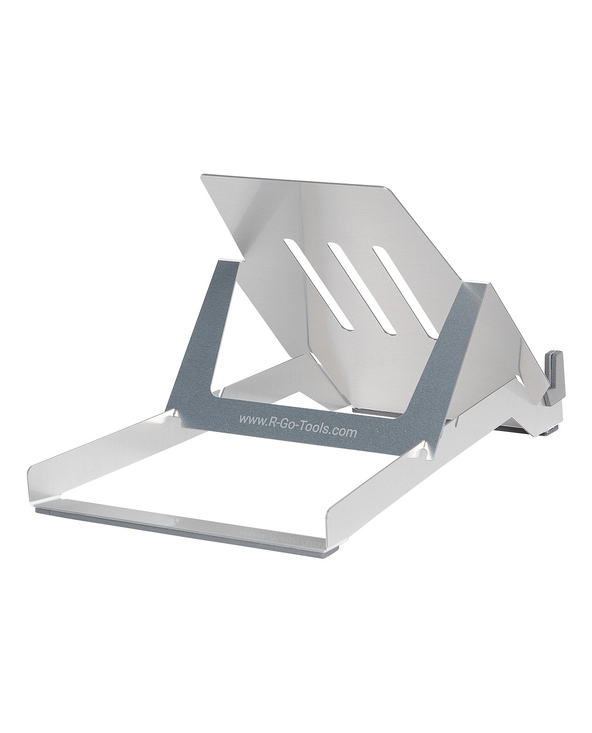 R-Go Tools Support pour ordinateur portable R-Go Riser Basic, support pour ordinateur portable pliable et réglable, aluminium