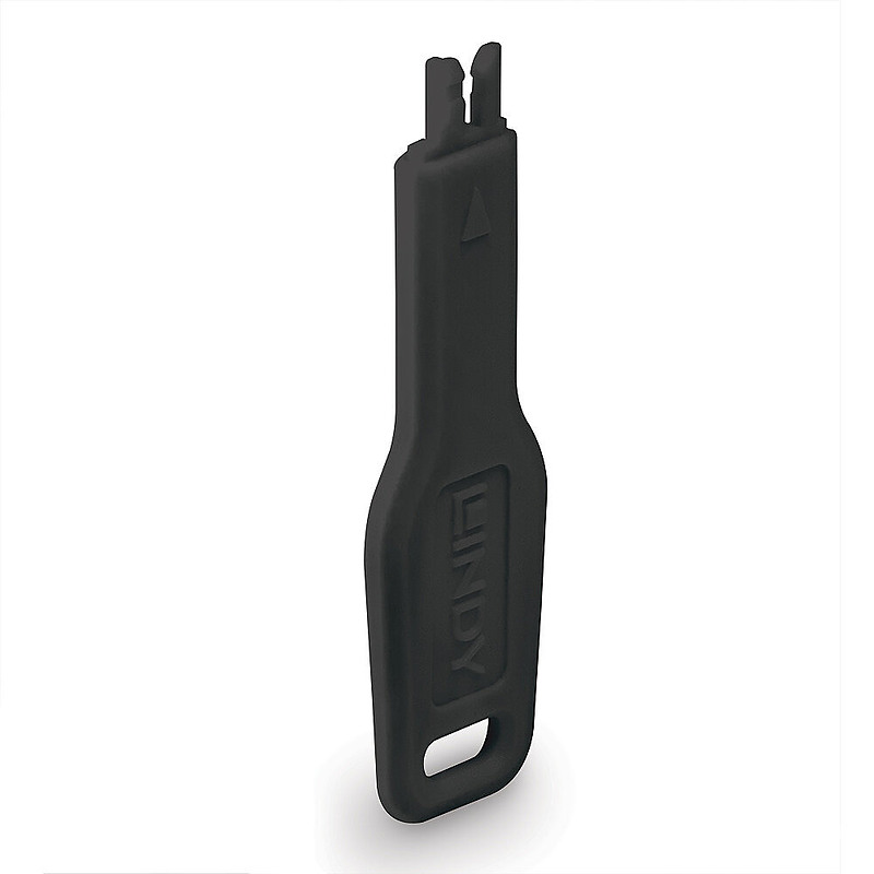 Lindy 47890 bloqueur de port Clé de bloqueur de port RJ-45 Noir Acrylonitrile-Butadiène-Styrène (ABS)