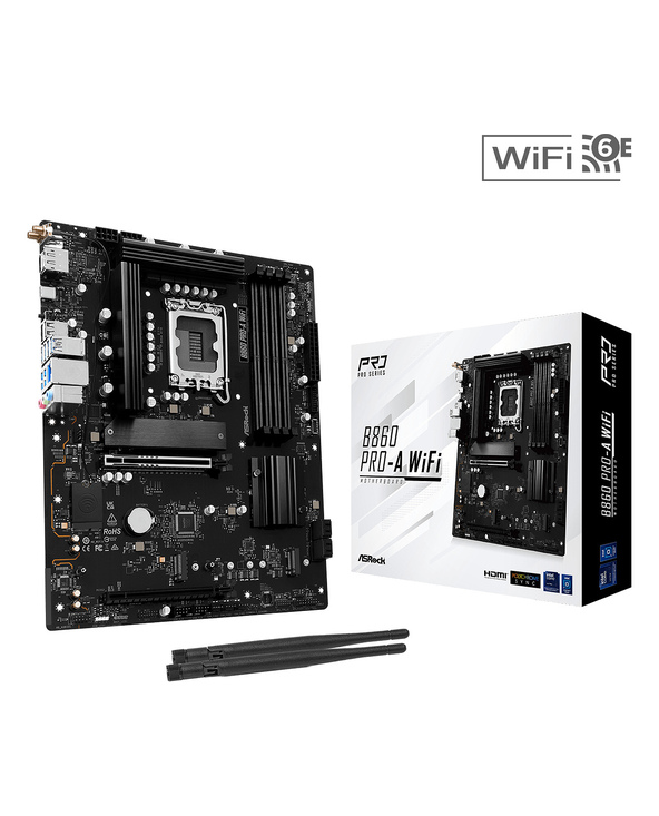 Asrock B860 Pro-A WiFi Intel B860 LGA 1851 (Socket V1) ATX