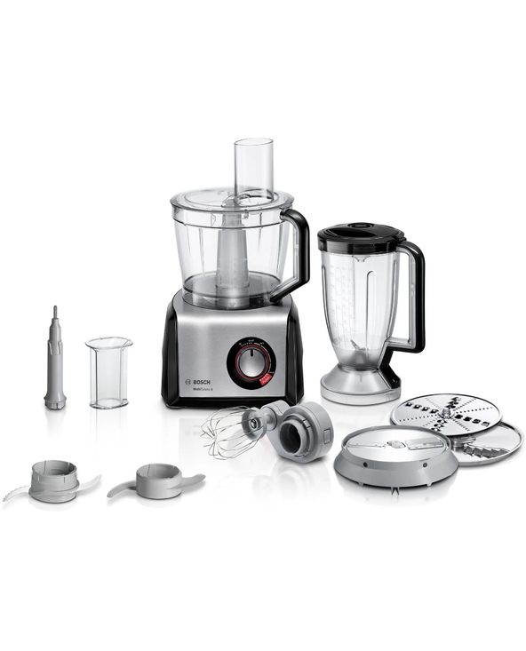 Bosch MC812M814 robot de cuisine 1250 W 3,9 L Noir, Acier inoxydable, Transparent