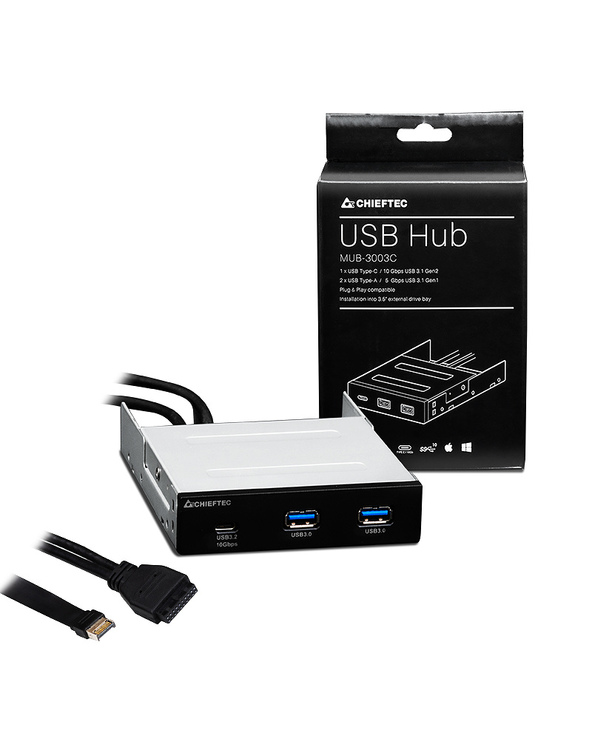 Chieftec MUB-3003 Obturateur de baie de lecteur Noir
