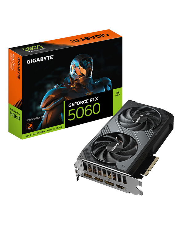 GIGABYTE GeForce RTX 5060 WINDFORCE 8G Carte Graphique - 8GB GDDR7, 128bit, PCI-E 5.0, 2497 MHz Fréquence du cœur, 3 x DisplayPo