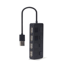 Gembird UHB-U2P4-05 hub & concentrateur USB 2.0 Type-A Noir
