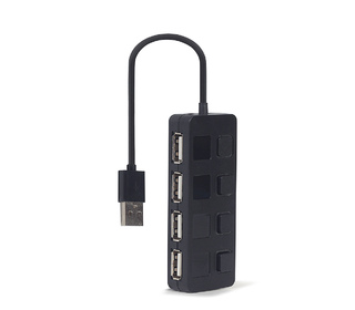 Gembird UHB-U2P4-05 hub & concentrateur USB 2.0 Type-A Noir