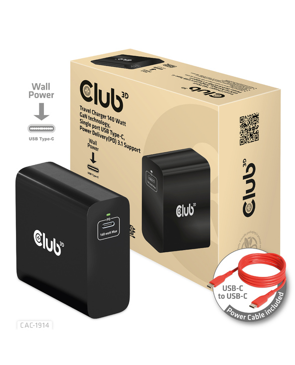 CLUB3D CAC-1914 chargeur d'appareils mobiles Moniteur vidéo pour bébé, Tondeuse pour barbe, Caméscope numérique, Caméra Numériqu