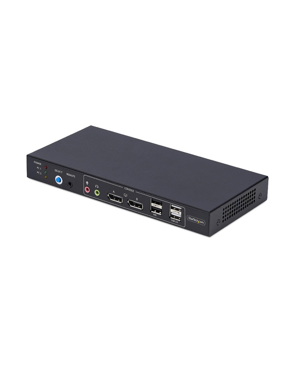 StarTech.com Switch KVM DisplayPort 2 Ports avec Matrice Vidéo Double Vue, 4K 60Hz, Hub 4x Ports USB, Commutateur KVM, Commutati