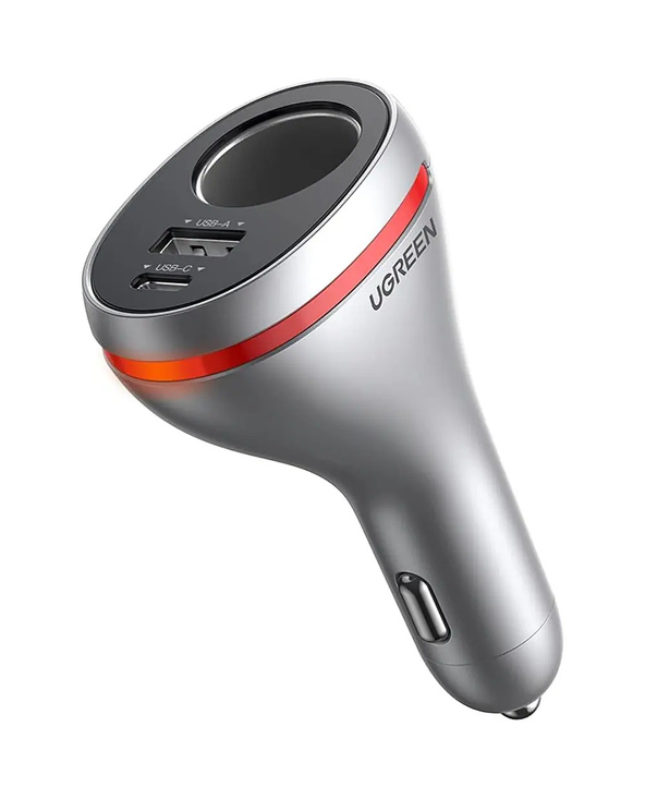 Ugreen 60712 chargeur d'appareils mobiles Universel Argent Allume-cigare Charge rapide Auto