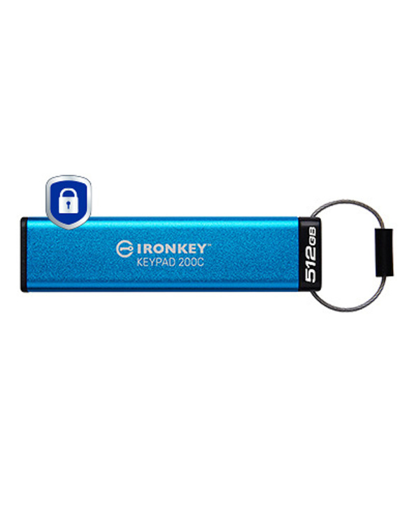 Kingston Technology IronKey Keypad 200C USB-C de 512 Go, FIPS 140-3 niveau 3 (en attente) AES-256