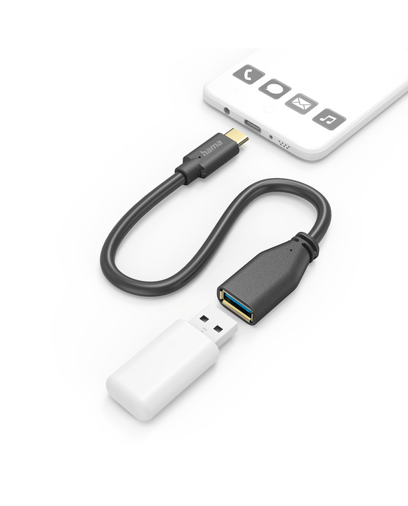 Hama 00201605 câble USB USB 3.2 Gen 1 (3.1 Gen 1) 0,15 m USB C USB A Noir