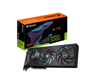 GIGABYTE AORUS GeForce RTX 5060 ELITE 8G Carte Graphique - 8GB GDDR7, 128bit, PCI-E 5.0, 2722 MHz Fréquence du cœur, 3 x Display