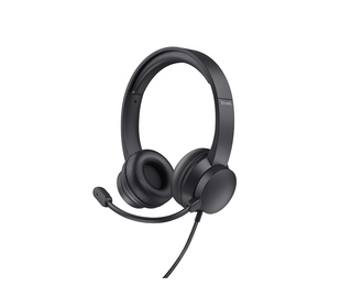 Trust HS-150 Casque Avec fil Arceau Bureau/Centre d'appels Noir