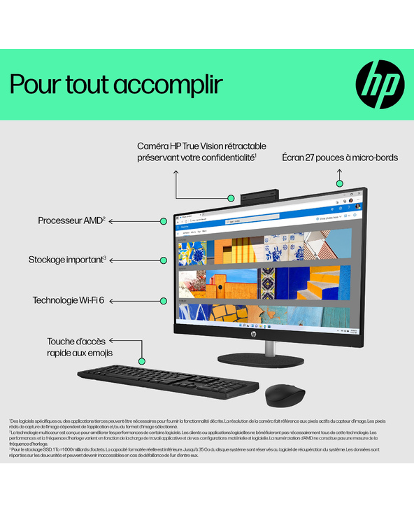 HP ALL-IN-ONE 27-CR0061NF PC AMD Ryzen 5 16 Go 512 Go Windows 11 Home