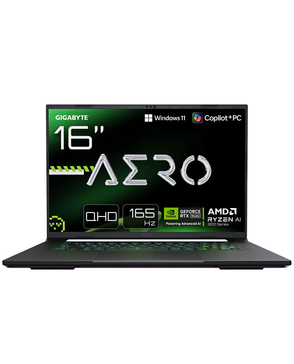 GIGABYTE AERO X16 ORDINATEUR PORTABLE GAMING - COPILOT+ PC, 16", 165HZ WQXGA, RYZEN AI 7 350, GPU NVIDIA RTX 5060, 32GO DDR5, SS