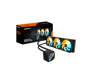 GIGABYTE GAMING 360 Refroidisseur Liquide pour CPU - 3x120 mm Ventilateurs ARGB, Mécanisme d'emboîtement coulissant, DAISY-CHAIN
